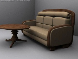 sofa with table 3D Model