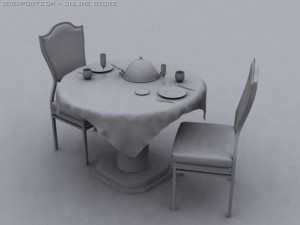 dining table 3D मॉडल