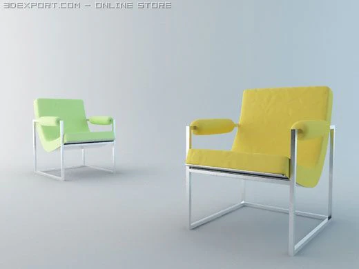 cubical armchair 3D Model .c4d .max .obj .3ds .fbx .stl .blend 