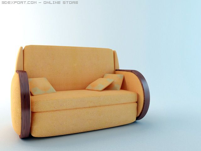 orange sofa 3D Model .c4d .max .obj .3ds .fbx .stl .blend 