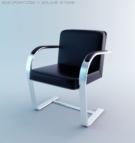 office leather armchair Modelo 3D .c4d .max .obj .3ds .fbx .stl .blend 