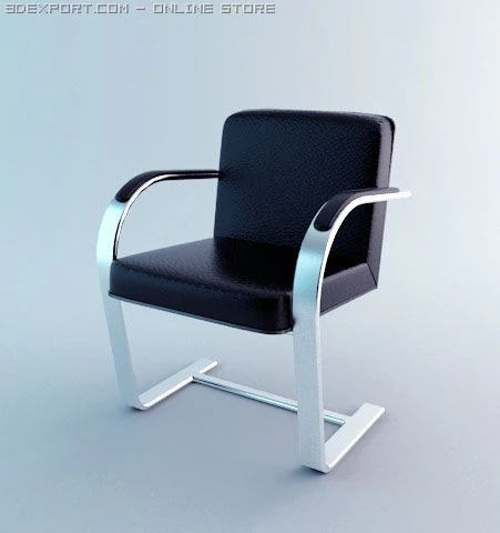 office leather armchair 3D Model .c4d .max .obj .3ds .fbx .stl .blend 