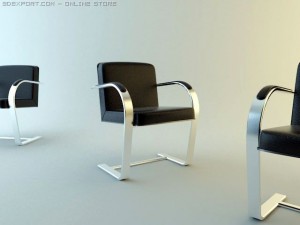 office leather armchair Modelo 3D