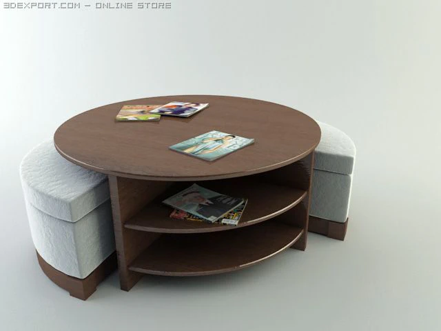 round cocktail table 3D Model .c4d .max .obj .3ds .fbx .stl .blend