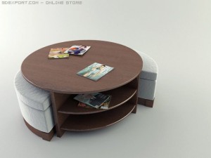 round cocktail table 3D मॉडल