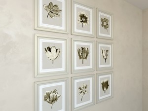 charlotte morgan watercolour tulips sepia nine pie Model 3D