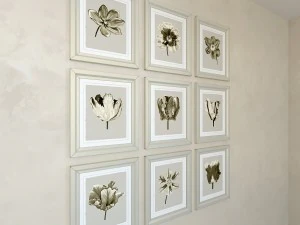 charlotte morgan watercolour tulips sepia nine pie 3D Model