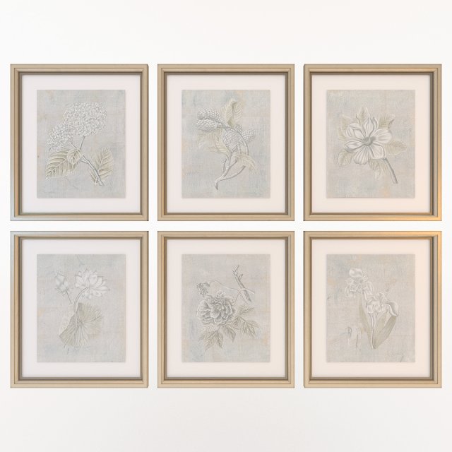 charlotte morgan silver leaf fresco flowers 3D-Modell .c4d .max .obj .3ds .fbx .stl .blend 