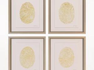 charlotte morgan impress&otilde;es digitais douradas pintadas &agrave; m&atilde;o Modelo 3D