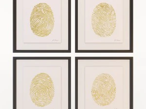 charlotte morgan hand painted gold fingerprints 3D Model