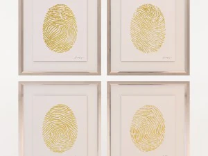 charlotte morgan hand painted gold fingerprints 3D Model
