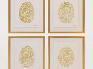 charlotte morgan hand painted gold fingerprints 3D Model