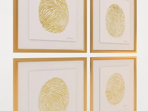 charlotte morgan hand painted gold fingerprints 3D Model