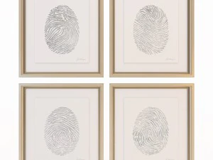 Charlotte Morgan impronte digitali dipinte a mano in argento Modello 3D