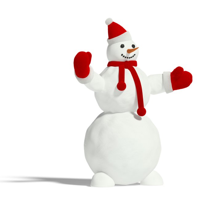 snowman 3D Model .c4d .max .obj .3ds .fbx .stl .blend 