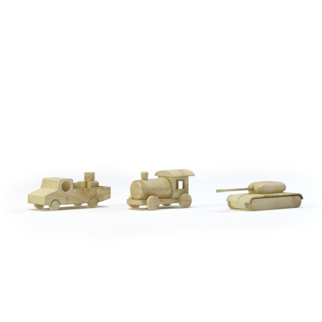 wooden toys 3D Model .c4d .max .obj .3ds .fbx .stl .blend 