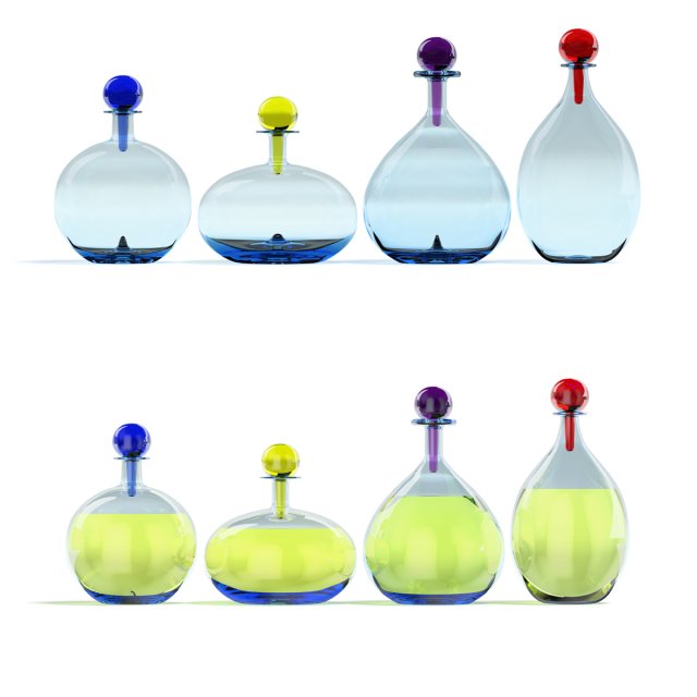 glass containers Model 3D .c4d .max .obj .3ds .fbx .stl .blend 