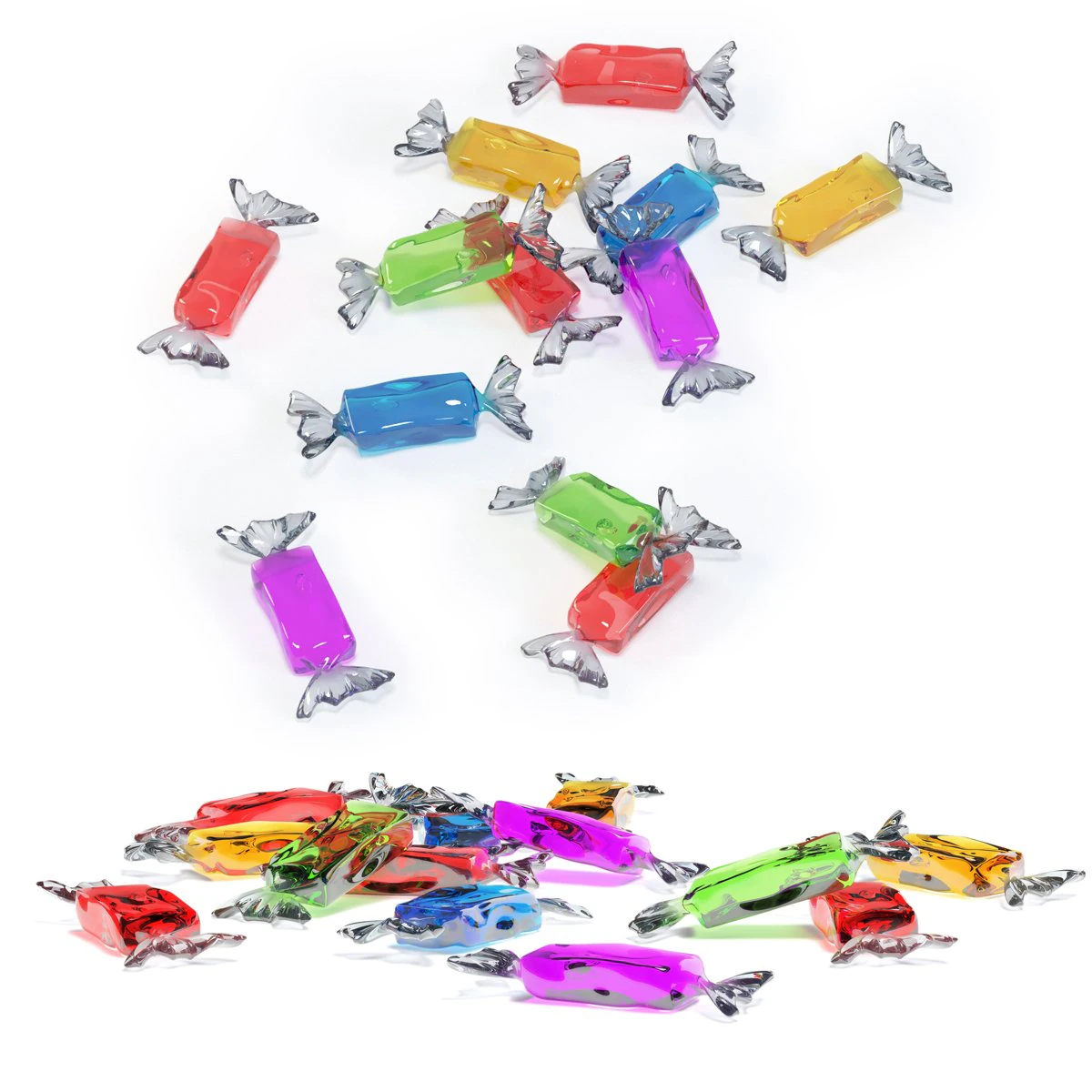glass candies 3D Model .c4d .max .obj .3ds .fbx .stl .blend 