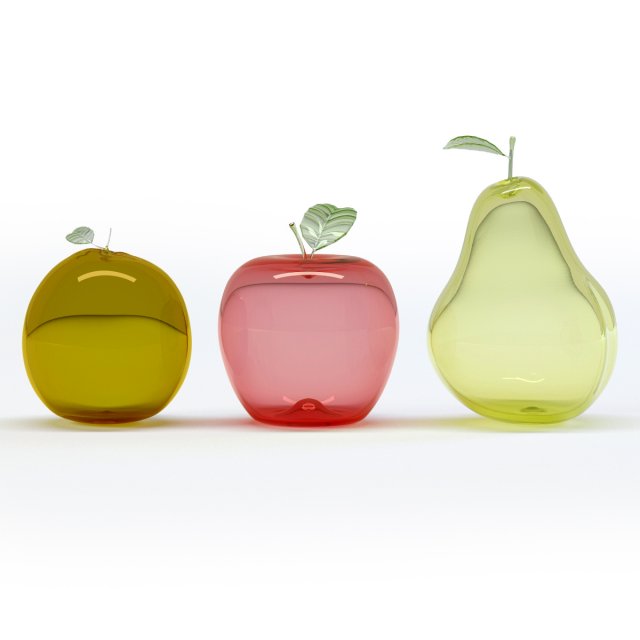 glass fruits Model 3D .c4d .max .obj .3ds .fbx .stl .blend 