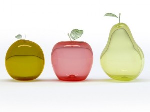 glass fruits Model 3D