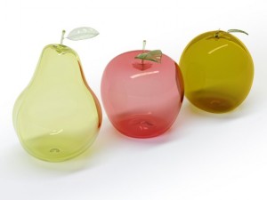 glass fruits Model 3D