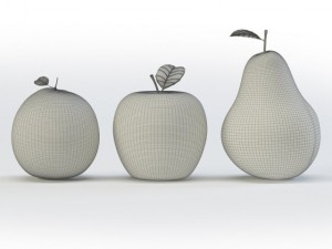 glass fruits Model 3D