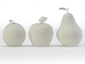 glass fruits Model 3D