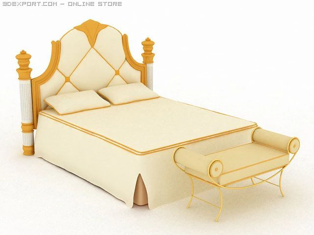 letto classico 3 Modello 3D .c4d .max .obj .3ds .fbx .stl .blend 