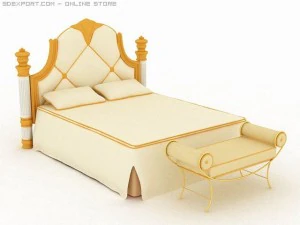 classic bed 3 3D Model