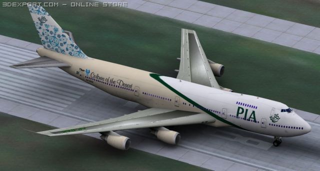 b 747 pia colours of the desert 3D Model .c4d .max .obj .3ds .fbx .stl .blend 