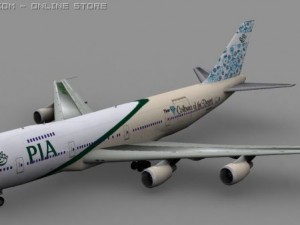 b 747 pia colours of the desert 3D Model
