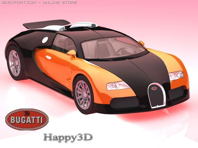 bucatti veyron 2 3D Model .c4d .max .obj .3ds .fbx .stl .blend 