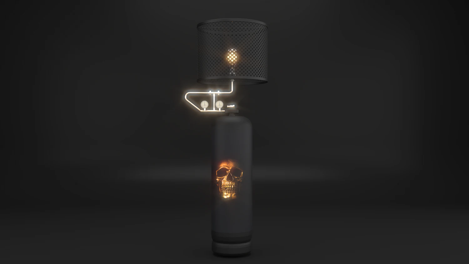 skull lamp 3D Model .c4d .max .obj .3ds .fbx .stl .blend 
