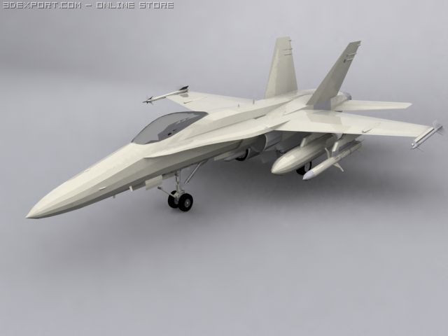 F 18 3D Модель .c4d .max .obj .3ds .fbx .stl .blend