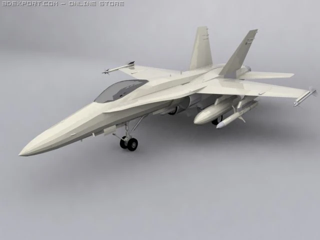 F 18 3D Model .c4d .max .obj .3ds .fbx .stl .blend 