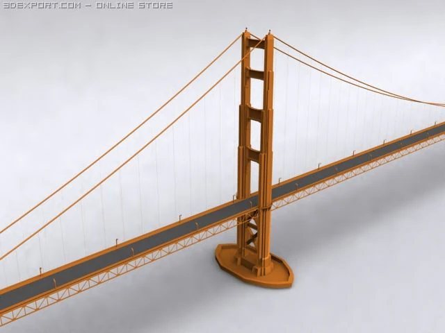 ゴールドゲートブリッジ 3Dモデル .c4d .max .obj .3ds .fbx .stl .blend 
