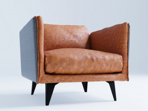 Messina Leather Arm Chair 3D-Modell