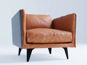 メッシーナ レザーアームチェア 3Dモデル