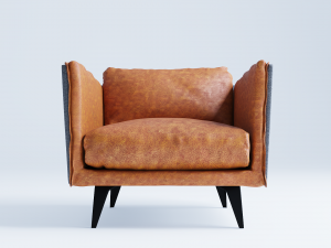 Messina Leather Arm Chair Modelo 3D