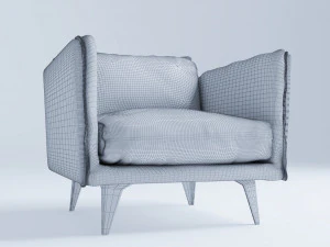 Poltrona de couro Messina Modelo 3D