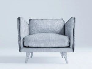 Poltrona de couro Messina Modelo 3D