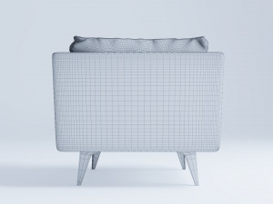 Messina Leather Arm Chair Modelo 3D