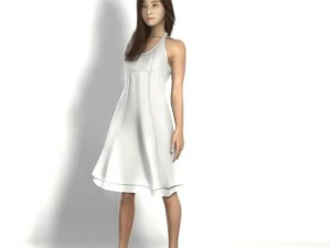 Asian in dress 3D Model