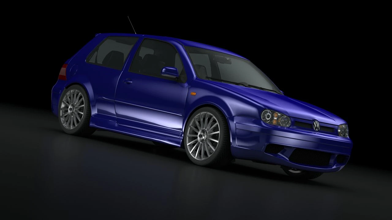 golf r32 2003 3D Model .c4d .max .obj .3ds .fbx .stl .blend 