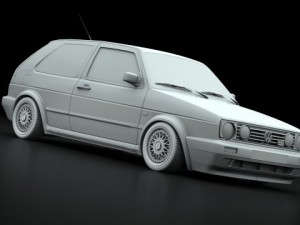 vw golf 1 gti mk2  1992 Model 3D