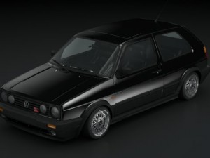 vw golf 1 gti mk2  1992 Model 3D