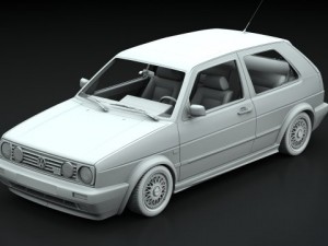 vw golf 1 gti mk2  1992 Model 3D