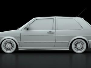 vw golf 1 gti mk2  1992 Model 3D
