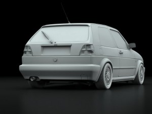 vw golf 1 gti mk2  1992 Model 3D