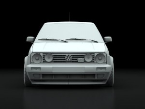 vw golf 1 gti mk2  1992 Model 3D